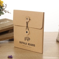 Enveloppes en papier kraft personnalisées avec logo imprimé, fermeture à bouton et à cordon, pour sous-vêtements, vente en gros