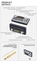 Connecteur D-SUB DB15 étanche IP67/IP68, femelle/mâle, droit/angulaire, pour circuit imprimé, 3 rangées, interface VGA industrielle, prise