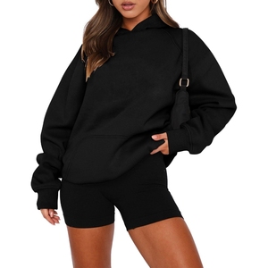 Sweat-shirt à capuche oversize pour femme, automne-hiver, doublure en polaire, coupe ample, confortable, style décontracté, style streetwear, 100% coton, 300 g/m² - Product Image 3