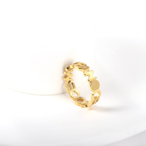 แหวนสแตนเลสสตีลทรงเรขาคณิตชุบทอง 18k สไตล์ยุโรปอเมริกัน สำหรับนิ้วชี้ เหมาะสำหรับทั้งชายและหญิง เป็นของขวัญ - Product Image 4