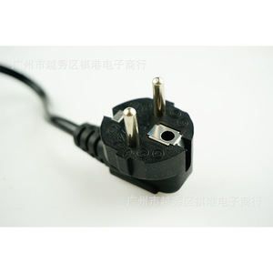 Cable de alimentación europeo estándar de 3 pines, 1.5m, 0.75mm, con enchufe de plástico para extractor de humo - Product Image 3
