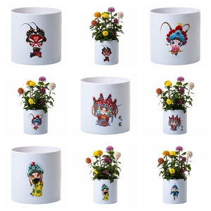 ปรับแต่งรูปแบบ/โลโก้ของคุณจีนดั้งเดิมปักกิ่งโอเปร่าที่กำหนดเองกระถางดอกไม้ชาวไร่ - Product Image 1