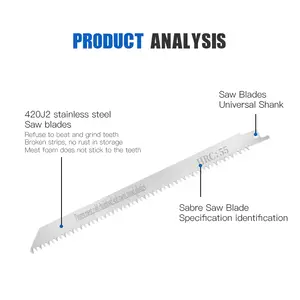 <span class=keywords><strong>Scie</strong></span> à <span class=keywords><strong>sabre</strong></span> japonaise SS 240 mm à dents japonaises pour couper les os et les viandes - Product Image 3