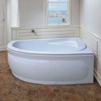 Baignoire autoportante en acrylique portable avec siège, égouttoir et tablier, traditionnelle, pour salle de bain intérieure, pour hôtel et villa
