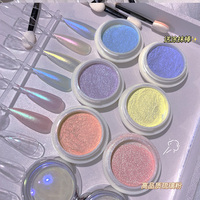 6/12 pots de poudre à ongles Aurora Mermaid, pigments holographiques caméléon chromés, paillettes pour ongles, poussière de fée miroir pour la décoration des ongles