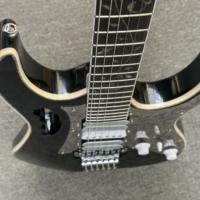 MINYU OEM 7v Electric Guitar With Black Body Gold Bridge HSH Pickups Customizable Fingerboard, Fast Ship Random Color