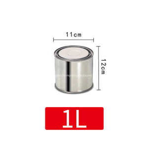 Barattolo di latta rotondo da 1 litro con coperchio stretto in trippa per vernice, rivestimento e altri prodotti chimici - Product Image 2