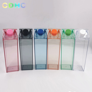 500ml BPA Free 1000ml Clear Milk Box Bottle Reusable Plastic Water Bottle Transparent Acrylic Milk Carton Water Bottle