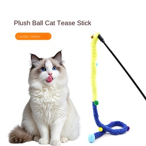 Internet Celebrant New Phong Cách Phong Cách <span class=keywords><strong>Fluff</strong></span> Bóng Mèo Tease Rod Thân Thiện Với Môi Âm Thanh Chuông Mèo Đồ Chơi Cho Chó - Product Image 1