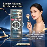 Ensemble de 26 pinceaux de maquillage, poils synthétiques doux, pinceaux pour le visage et les yeux, éponge de beauté, bandeau, kit d'outils cosmétiques tout-en-un