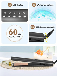 مكواة شعر سيراميك احترافية ثنائية الجهد للتمليس والتجعيد مع تسخين سريع PTC وشاشة LED وحماية إيقاف تلقائي للطاقة - Product Image 3