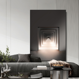 Peinture décorative ornementale écologique en noir et blanc pour salon, peinture murale verticale stéréoscopique 3d - Product Image 4