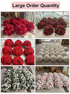 Centros de Mesa Decorativos LEDA ODM con Rosas Púrpuras para Bodas y Eventos, Bola de Flores Artificiales de Seda, Suministros de Decoración para Bodas - Product Image 3
