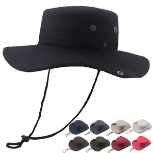 Sombrero de pescador con cadena para hombre, gorra de pescador de color sólido, plegable, de gran tamaño, para pesca y senderismo, venta al por mayor