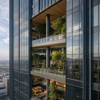 Panneaux de façade en verre double vitrage en alliage d'aluminium à rupture de pont thermique personnalisés, insonorisés et imperméables