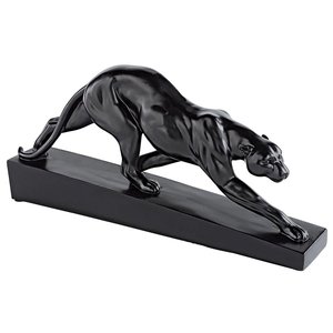 Di alta qualità arte decorazione pantera nera sulla Prowl statua per la vendita a grandezza naturale statua animale statua in ottone - Product Image 1