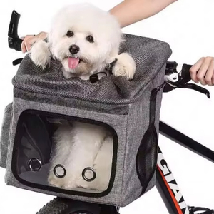 Muestra gratuita: Bolsa de transporte para mascotas, transportín para bicicleta, ventana de malla, asiento plegable para gatos y perros - Product Image 1