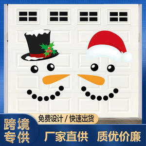 Ensemble d'aimants de réfrigérateur populaires transfrontaliers avec visage de bonhomme de neige de Noël pour emojis, comprenant des aimants de voiture et une écharpe rouge pour porte de garage - Product Image 5