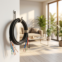 Câble UTP Cat5e AixTon certifié CE, double gaine PVC et PE, 2 paires, avec 2 fils d'alimentation, conducteurs en cuivre nu, 305m/1000ft
