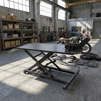 Table élévatrice pneumatique pour moto, palan à air comprimé avec rampe amovible