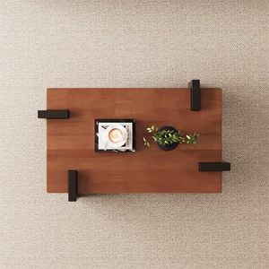 Mesa de centro sencilla de lujo moderna para apartamento pequeño, sala de estar, mesa de madera maciza de gama alta, mesa pequeña para el hogar - Product Image 2