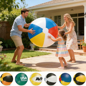 Pelotas de playa inflables de PVC con impresión colorida, ecológicas y personalizadas, al por mayor de fábrica, pelotas de juguete de playa arcoíris para promoción - Product Image 5