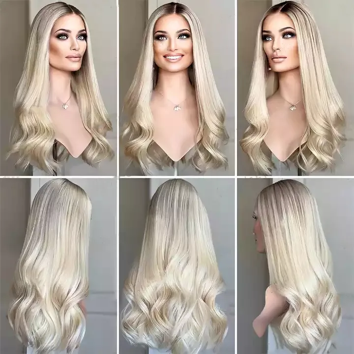 Silk Top Russian Hair Kosher Wigs Free Shipping Double Drawn Jewish Wig Blonde Highlight Virgin Hair Customized Body Wave