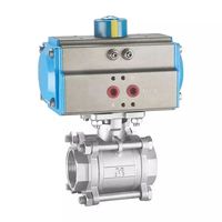 Vanne à boisseau sphérique pneumatique en acier inoxydable standard PN16 pour eau, air, huile, DN15-DN100, raccord de tuyauterie, OEM ISO9001 CE