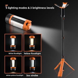 Lampes de camping pliables et rechargeables, éclairage extérieur, lampes LED haute luminosité avec supports - Product Image 4