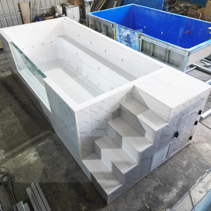Piscina Elevada de Fibra de Vidrio de 10 mm de Espesor, Forma Rectangular, Ecológica y Resistente a los Rayos UV, Construcción Duradera, Escalera de Seguridad - Product Image 6