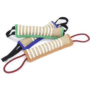 Professionale di alta qualità canna da morso di lino cane rimorchiatore giocattolo stile di iuta Pet addestramento giocattolo da masticare per il richiamo di formazione - Product Image 6
