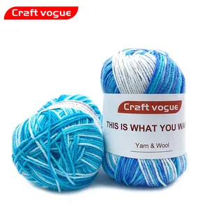 Craft Vogue Multi color Wholesale Free Samples Soft Worsted hand knitting Baby Yarn 50g milk cotton yarn for crochet