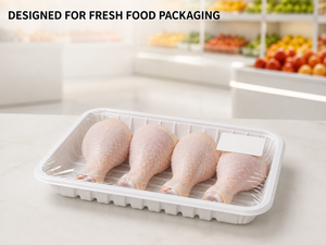 Plateau alimentaire jetable en plastique blanc pour viande, volaille, fruits, emballage alimentaire frais pour supermarchés (vente en gros) - Product Image 2
