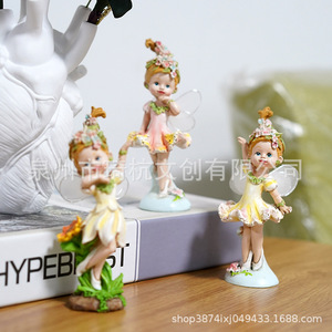 <b>Flower</b> Fairy Figurine Synthetic Resins Outdoor Garden Balcony Home Decoration <b>Single</b>-piece Package QH-21537 - Product Image 5