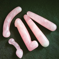 HUIYING – Nouvelle baguette vibrante en quartz rose, réaliste et colorée, pour femmes – Vente en gros de godemichés en cristal