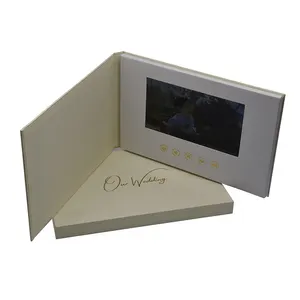 Customized Digital video Book our Wedding greeting Card 7 inch hd ips lcd Video gift motion book