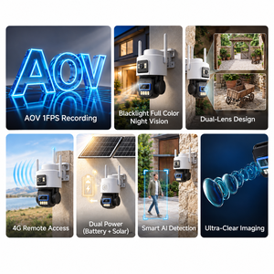 Outdoor Solar 4G Dual-Objektiv Bullet PTZ <span class=keywords><strong>Kamera</strong></span> AG626DR 6MP Schwarzlicht Vollfarb-AOV Nachtsicht für Ranch und Fischteich - Product Image 2