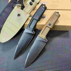 มีดโบวี่สแตนเลสคุณภาพสูง ER 0500 ปลายแหลมตรง สำหรับตั้งแคมป์กลางแจ้ง ใบมีด N690 ด้ามจับยาง ตัดได้ OEM - Product Image 5