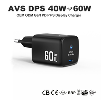 Chargeur 60W avec AVS pour iPhone 18 Pro Max, chargeur rapide USB pour téléphone portable, charge intelligente Al, PD Gan 45w 65W, chargeur type C