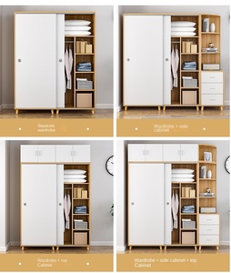 Muebles de Dormitorio Personalizados Baratos, Sistema de Armario, Armario de Almacenamiento de Ropa, Armario Moderno de Madera, <span class=keywords><strong>Ancho</strong></span> de 120 cm, <span class=keywords><strong>Armarios</strong></span> Blancos - Product Image 2