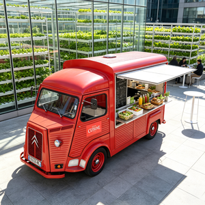 Remolque Comercial Rojo Personalizado para Comida con Área <span class=keywords><strong>de</strong></span> Comedor y Jardín Ecológico, Estación <span class=keywords><strong>de</strong></span> Bebidas Orgánicas para Huerto - Product Image 1