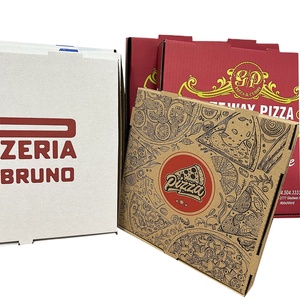 กล่องกระดาษคราฟท์สำหรับจัดส่งพิซซ่าแบบใหม่ คุณภาพสูง ขนาดสั่งทำได้ พร้อมพิมพ์สี CMYK 4 สี - Product Image 4