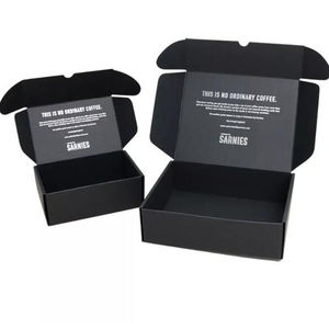Custom biodegradable recyclable black paper packaging corrugated mailer box for apparel