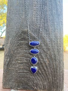 สร้อยคอเงินสเตอริ่งนาวาโฮทำด้วยมือพร้อมโรเดียมหยดน้ำและชุบทอง - Product Image 2