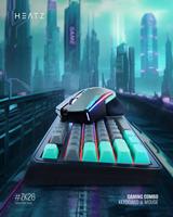 Mouse Keyboard Gaming berkabel lampu latar RGB 98-kunci Kombo Panel logam sepenuhnya menyala dalam gelap Film berkabel USB untuk Laptop/PC