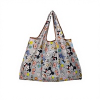 Sac de courses de supermarché à motif de dessin animé, écologique, portable, pliable, grande capacité, en PLA, sac cadeau, vente en gros