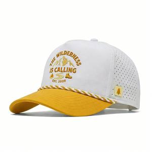 Casquette de sport en polyester imperméable à 5 panneaux avec logo personnalisé, perforations découpées au laser, style Dad Hat, avec corde, pour <span class=keywords><strong>le</strong></span> <span class=keywords><strong>golf</strong></span> et <span class=keywords><strong>le</strong></span> baseball - Product Image 1