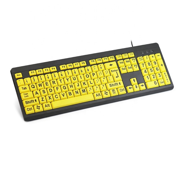 Special Wired Keyboard for Special People Yellow USB Keyboard for Children and the Elderly Bold Large Character Keyboard