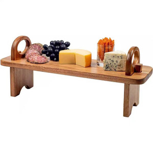 Wooden Serving <b>Trays</b> Classic And Long Size For Pastries Snacks Fruits Hotel Coffee <b>Tea</b> Display - Product Image 5