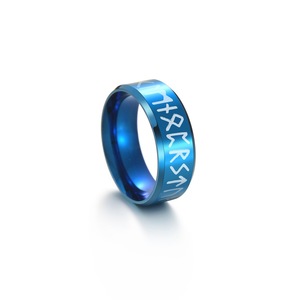 Vente chaude transfrontalière à <span class=keywords><strong>prix</strong></span> bas : <span class=keywords><strong>Bague</strong></span> ouverte pour homme en acier inoxydable plaqué argent avec lettre viking et rune Lune, vente en gros - Product Image 6